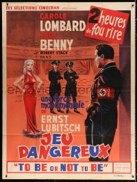 9f955 TO BE OR NOT TO BE French 1p R1950s Carole Lombard, Jack Benny, Ernst Lubitsch, different art!