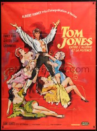 9f957 TOM JONES French 1p 1963 different art of Albert Finney & sexy girls by Georges Allard!