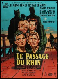 9f958 TOMORROW IS MY TURN French 1p 1962 Jean Mascii art of Aznavour, Courcel & top cast!