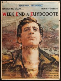 9f978 WEEKEND AT DUNKIRK French 1p 1965 different Ferracci art of Jean-Paul Belmondo in WWII!