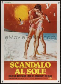 9f517 SUMMER PLACE Italian 1p R1970s Sandra Dee & Troy Donahue in young lovers classic, different!