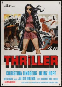 9f529 THEY CALL HER ONE EYE Italian 1p 1974 cult classic, best art of Christina Lindberg, Thriller!