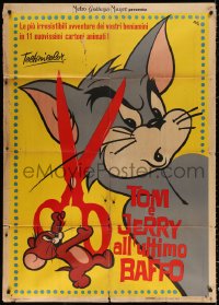 9f533 TOM & JERRY Italian 1p 1963 MGM cartoon, great violent cat & mouse image!!