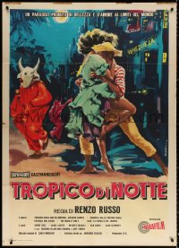 9f538 TROPIC BY NIGHT Italian 1p 1961 Renzo Russo, great Monacelli art of sex in the city!