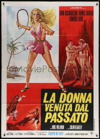 9f544 VENGEANCE OF SHE Italian 1p 1968 Hammer fantasy, different art of sexy Olinka Berova w/ whip!