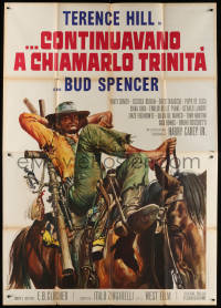 9f292 TRINITY IS STILL MY NAME Italian 2p 1972 cool spaghetti western art of Terence Hill on horse!