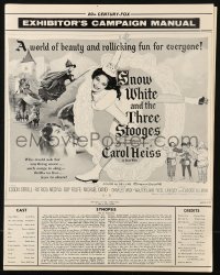 9f169 SNOW WHITE & THE THREE STOOGES pressbook 1961 art of skating Carol Heiss + Moe, Larry & Joe!