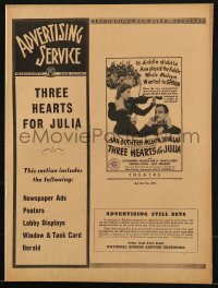 9f176 THREE HEARTS FOR JULIA pressbook 1943 Ann Sothern, Melvyn Douglas, Lee Bowman, love triangle!