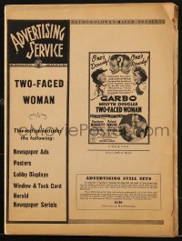 9f180 TWO-FACED WOMAN pressbook 1941 Melvyn Douglas, Greta Garbo, directed by George Cukor!