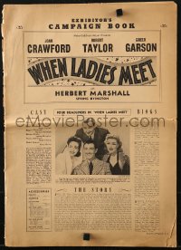 9f186 WHEN LADIES MEET pressbook 1941 Joan Crawford, Robert Taylor, Greer Garson, Herbert Marshall