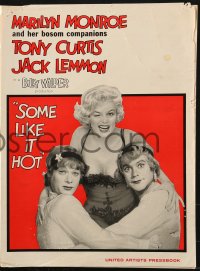 9f170 SOME LIKE IT HOT pressbook 1959 sexy Marilyn Monroe with Tony Curtis & Jack Lemmon in drag!