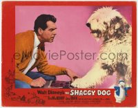 9k815 SHAGGY DOG LC 1959 Walt Disney, Fred MacMurray playing checkers with the sheep dog!