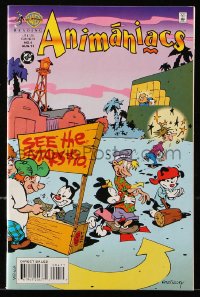 9m237 ANIMANIACS #4 comic book August 1995 D.C. Comics, Sternecky cover art of Yakko, Wakko & Dot!