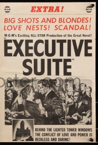 9m134 EXECUTIVE SUITE herald 1954 William Holden, Barbara Stanwyck, Fredric March, newspaper style!