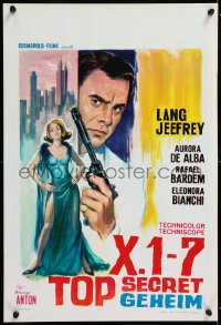 9p349 AGENTE X 1-7 OPERAZIONE OCEANO Belgian 1965 Wik art of Lang Jeffries & sexy woman in dress!