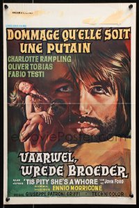 9p346 'TIS PITY SHE'S A WHORE Belgian 1971 Charlotte Rampling, Addio, Fratello Crudele!