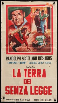 9p656 BADMAN'S TERRITORY Italian locandina R1950s Randolph Scott, Gabby Hayes, different and rare!