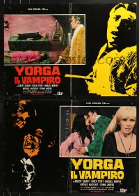 9p776 COUNT YORGA VAMPIRE group of 2 Italian 18x26 pbustas 1971 mistresses of the deathmaster!