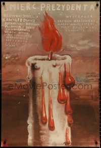 9p140 DEATH OF A PRESIDENT Polish 26x38 1977 Jerzy Kawalerowicz, Jerzy Czerniawski candle art!