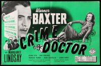 9p244 CRIME DOCTOR English trade ad 1943 different image of detective Warner Baxter, Lindsay!