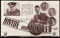 9p245 DIVIDE & CONQUER English trade ad 1943 Capra and Litvak, Churchill qoute, Adolf Hitler!