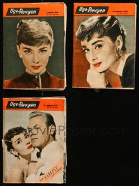 9s121 LOT OF 3 DANISH AUDREY HEPBURN MAGAZINES 1950s filled with great images & articles!