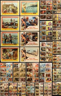 9s155 LOT OF 255 LOBBY CARDS 1950s-1960s incomplete sets from a variety of different movies!