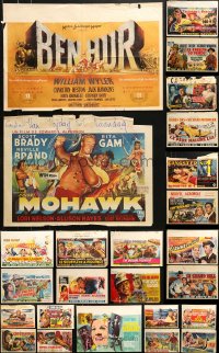 9s444 LOT OF 33 FORMERLY FOLDED HORIZONTAL BELGIAN POSTERS 1950s-1960s from a variety of movies!