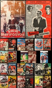 9s433 LOT OF 25 UNFOLDED AND FORMERLY FOLDED FINNISH POSTERS 1950s-1980s cool movie images!