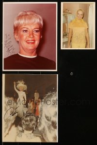 9s288 LOT OF 3 SIGNED COLOR BETTY GRABLE PHOTOS 1960s-1970s to the head of her fan club!