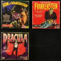 9s272 LOT OF 3 CLASSIC HORROR 8MM FILMS 1960s Frankenstein, Son of Frankenstein, AND Dracula!