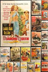 9s221 LOT OF 26 FOLDED ONE-SHEETS 1950s-1960s great images from a variety of different movies!