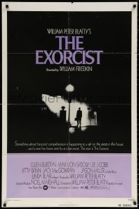 9w349 EXORCIST 1sh 1974 William Friedkin, Von Sydow, horror classic from William Peter Blatty!