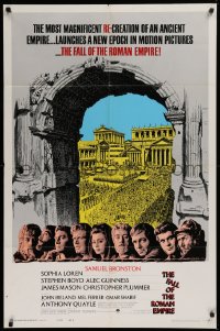 9w357 FALL OF THE ROMAN EMPIRE 1sh 1964 Anthony Mann, Sophia Loren, cool chariot race art!