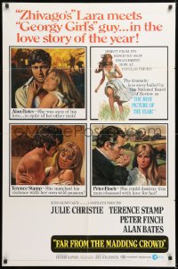 9w360 FAR FROM THE MADDING CROWD 1sh 1968 Julie Christie, Terence Stamp, Peter Finch, Schlesinger!