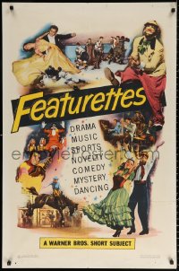 9w362 FEATURETTES 1sh 1951 Warner Bros. images from short subjects, drama, music, comedy & more!