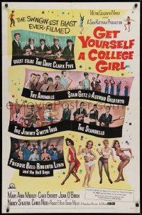 9w408 GET YOURSELF A COLLEGE GIRL 1sh 1964 hip-est happiest rock & roll show, Dave Clark 5 & more!