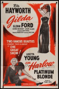 9w414 GILDA/PLATINUM BLONDE 1sh 1950 sexy famous beauty Rita Hayworth!