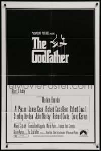 9w423 GODFATHER 1sh 1972 Francis Ford Coppola crime classic, great art by S. Neil Fujita!