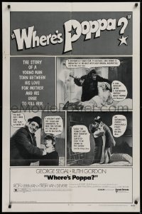 9w965 WHERE'S POPPA 1sh 1970 Carl Reiner directed comedy, George Segal & Ruth Gordon!