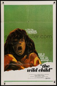 9w969 WILD CHILD int'l 1sh 1970 Francois Truffaut's classic L'Enfant Sauvage, not a man or animal!