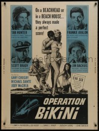 9x164 OPERATION BIKINI 30x40 1963 Tab Hunter, Frankie Avalon, sexy Eva Six girl guerilla!