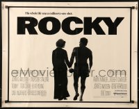 9z457 ROCKY 1/2sh 1976 boxer Sylvester Stallone holding hands with Talia Shire, boxing classic!