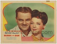 1a305 BLOOD ON THE SUN LC 1945 best smiling portrait of James Cagney & Sylvia Sidney!