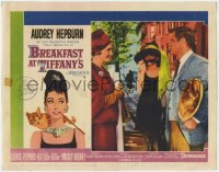 1a316 BREAKFAST AT TIFFANY'S LC #8 1961 sexy Audrey Hepburn between George Peppard & Patricia Neal!