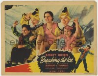 1a318 BREAKING THE ICE LC 1938 Bobby Breen with child ice skater Irene Dare & clowns!