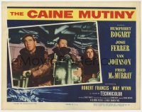 1a327 CAINE MUTINY LC 1954 close-up of Humphrey Bogart & Van Johnson on ship's bridge!