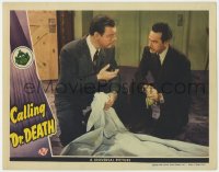 1a332 CALLING DR. DEATH LC 1943 worried Lon Chaney Jr. over body, 1st Inner Sanctum mystery