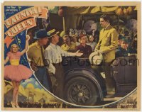 1a342 CARNIVAL QUEEN LC 1937 pretty Dorothea Kent & Robert Wilcox in cool cop car at carnival!