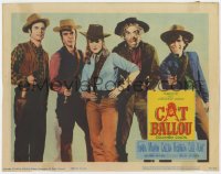 1a345 CAT BALLOU LC 1965 best posed portrait of Jane Fonda, Lee Marvin & top cast pointing guns!